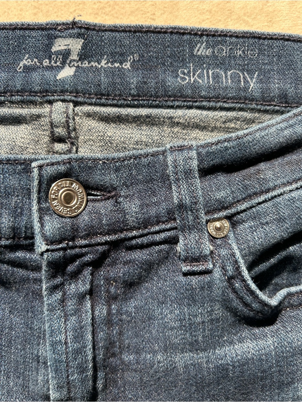 Seven For All Mankind 7Fam The Ankle Skinny Jeans Size 28 - Picture 8 of 10